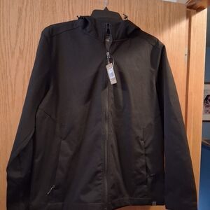 Trimark Jacket, Hood, Eco Softshell, Zipup Pockets Large, 29 Long, 24 Armp-armp